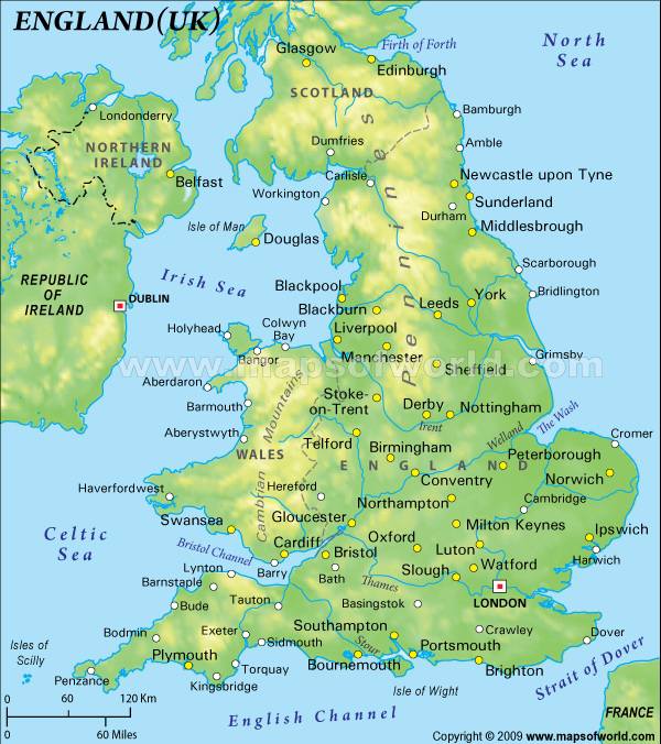 Physical Map England